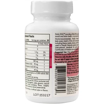Daily DHA, Strawberry - 30 softgels de Nordic Naturals pas cher