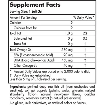 Daily DHA, Strawberry - 30 softgels de Nordic Naturals pas cher