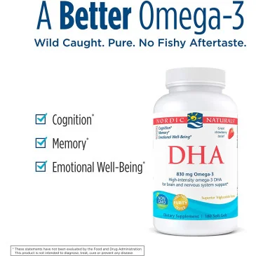 DHA - 830mg Strawberry - 180 softgels de Nordic Naturals pas cher