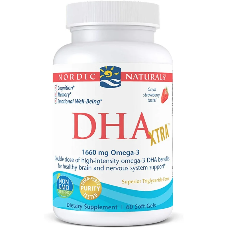 DHA Xtra, 1660mg Strawberry - 60 softgels - Nordic Naturals
