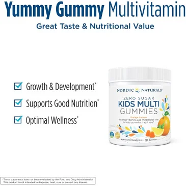 Kids Multi Zero Sugar, Orange Lemon - 120 gummies de Nordic Naturals