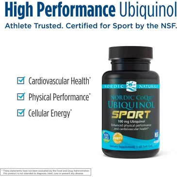 Nordic CoQ10 Ubiquinol Sport, 100mg - 60 softgels de Nordic Naturals