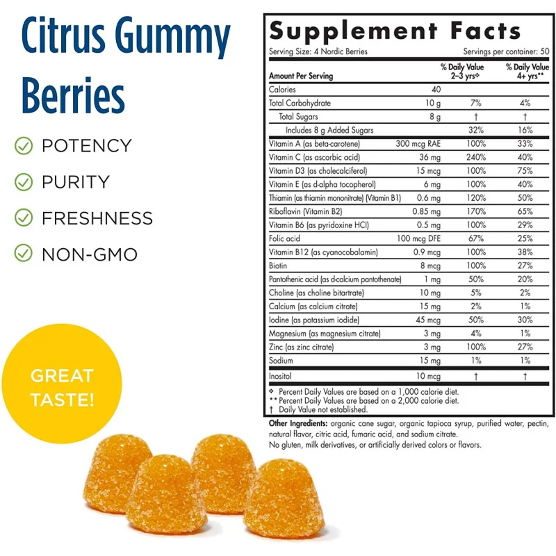Nordic Berries Multivitamin - 200 gummy berries - Nordic Naturals