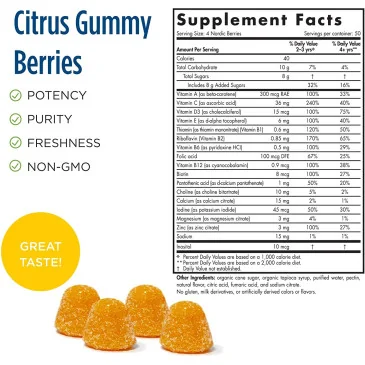 Nordic Berries Multivitamin - 200 gummy berries de Nordic Naturals