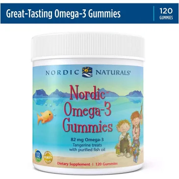 Nordic Omega-3 Gummies - 82mg Tangerine Treats - 120 gummies