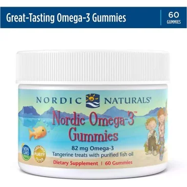 Nordic Omega-3 Gummies - 82mg Tangerine Treats - 60 gummies