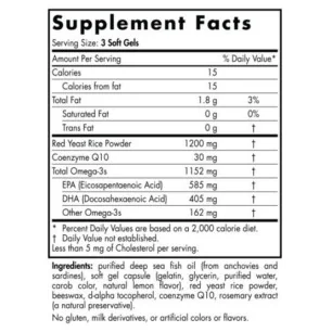 Omega LDL with Red Yeast Rice and CoQ10, 1152mg - 60 softgels - Nordic Naturals