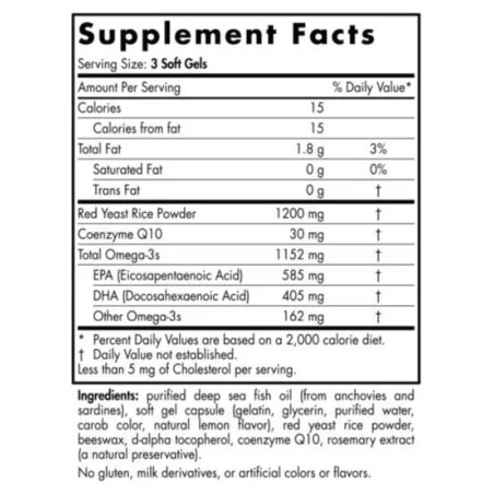 Omega LDL with Red Yeast Rice and CoQ10, 1152mg - 60 softgels - Nordic Naturals