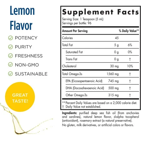 Omega-3 - 1560mg Lemon - 473 ml - Nordic Naturals