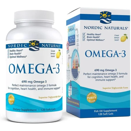 Omega-3 - 690mg Lemon - 120 fish gels Nordic Naturals