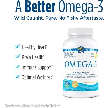 Omega-3 - 690mg Lemon - 120 fish gels Nordic Naturals