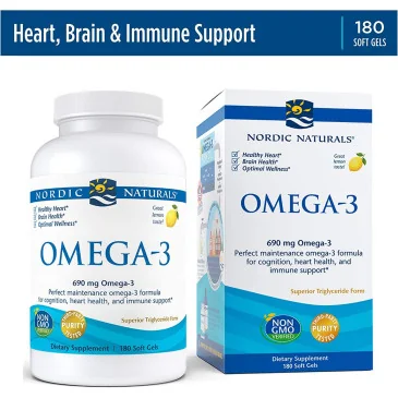 Omega-3 - 690mg Lemon - 180 fish gels Nordic Naturals