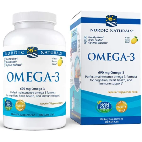 Omega-3 - 690mg Lemon - 180 fish gels Nordic Naturals