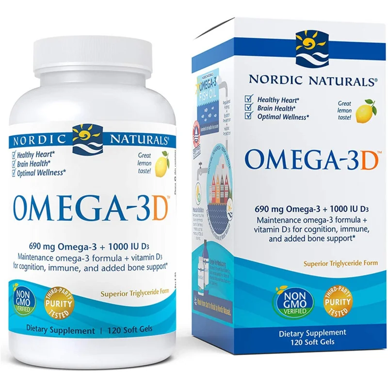 Omega-3D - 690mg Lemon - 120 softgels - Nordic Naturals