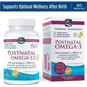 Postnatal Omega-3, 1120mg Lemon - 60 softgels de Nordic Naturals