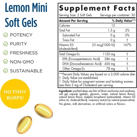 Postnatal Omega-3, 1120mg Lemon - 60 softgels - Nordic Naturals