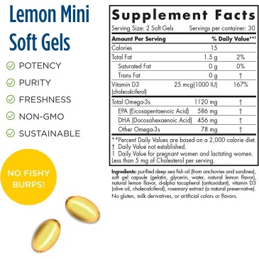 Postnatal Omega-3, 1120mg Lemon - 60 softgels de Nordic Naturals
