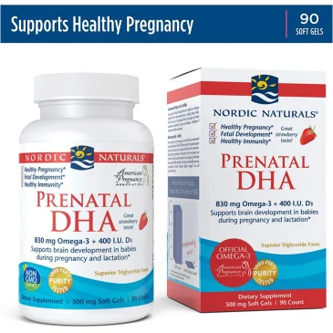 Prenatal DHA - 830mg Strawberry - 90 softgels de Nordic Naturals