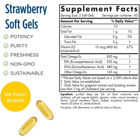 Prenatal DHA - 830mg Strawberry - 90 softgels - Nordic Naturals