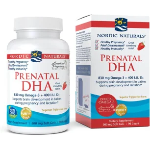 Prenatal DHA - 830mg Strawberry - 90 softgels de Nordic Naturals