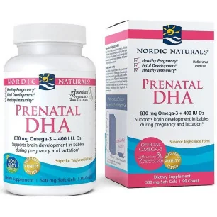 Prenatal DHA - 830mg Unflavored - 90 softgels de Nordic Naturals