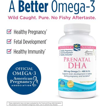Prenatal DHA - 830mg Unflavored - 180 softgels de Nordic Naturals