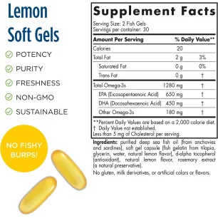 Ultimate Omega - 1280mg Lemon - 60 fish gelatin softgels - Nordic Naturals