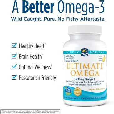 Ultimate Omega 1280mg Lemon 60 fish gelatin softgels Nordic Naturals