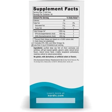 Ultimate Omega - 1280mg Lemon Flavor - 120 softgels Nordic Naturals