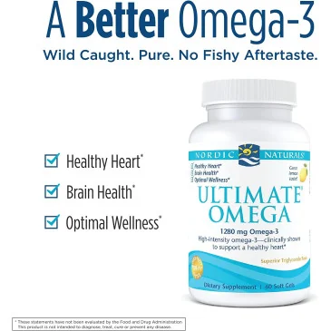 Ultimate Omega - 1280mg Lemon Flavor - 60 softgels Nordic Naturals