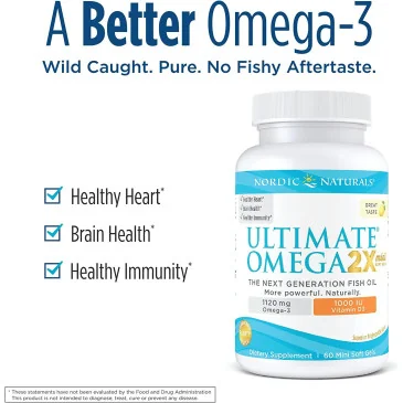 Ultimate Omega 2X Mini with Vitamin D3, 1120mg Lemon Nordic Naturals