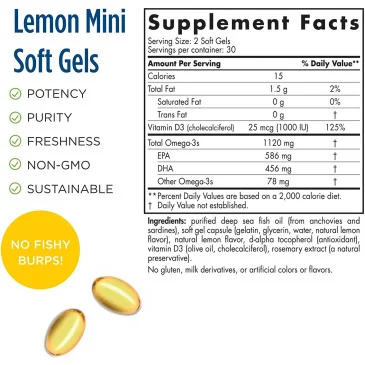 Ultimate Omega 2X Mini with Vitamin D3, 1120mg Lemon Nordic Naturals