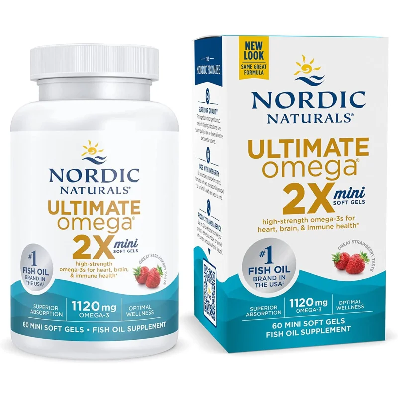 Ultimate Omega 2X Mini, 1120mg Strawberry - 60 mini softgels - Nordic Naturals