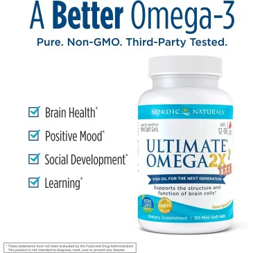 Ultimate Omega 2X TEEN - 60 softgels de Nordic Naturals pas cher