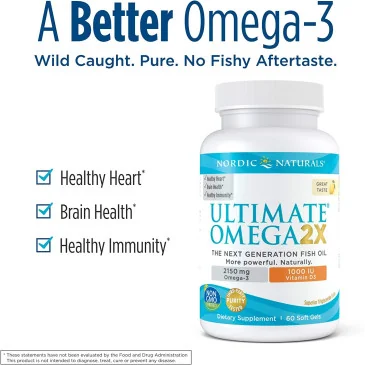 Ultimate Omega 2X with Vitamin D3, 2150mg Lemon - Nordic Naturals