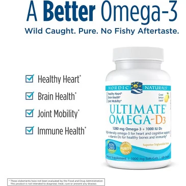Ultimate Omega-D3 - 1280mg Lemon - 60 solfgels de Nordic Naturals