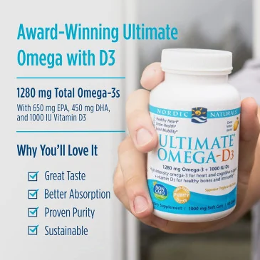 Ultimate Omega-D3 - 1280mg Lemon - 120 solfgels de Nordic Naturals