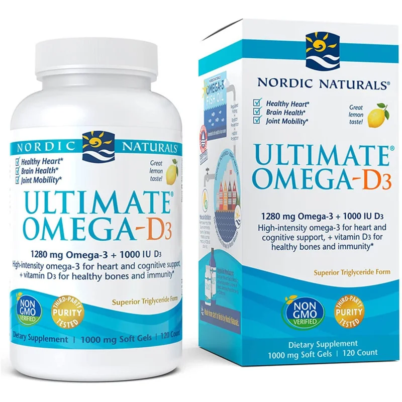 Ultimate Omega-D3 - 1280mg Lemon - 120 solfgels - Nordic Naturals