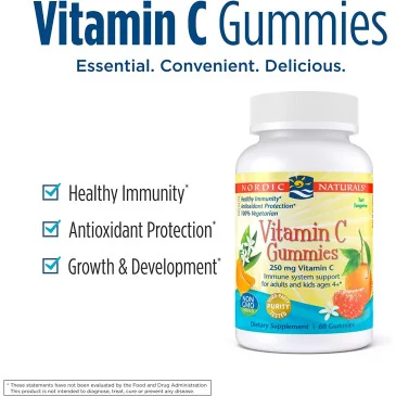 Vitamin C Gummies - 250mg Tangerine - 120 gummies de Nordic Naturals
