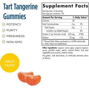 Vitamin C Gummies - 250mg Tangerine - 120 gummies de Nordic Naturals