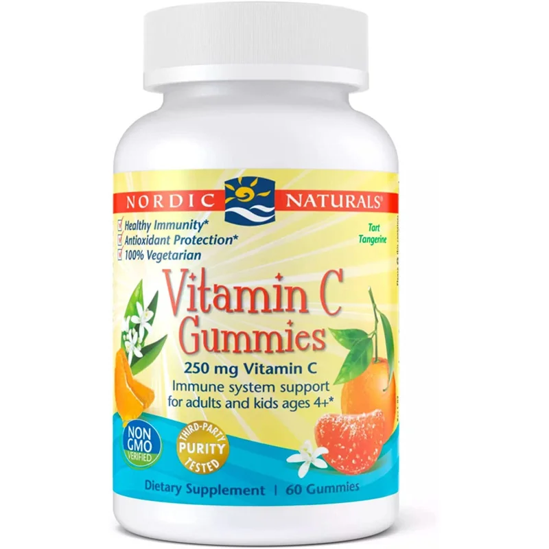 Vitamin C Gummies - 250mg Tangerine - 120 gummies - Nordic Naturals