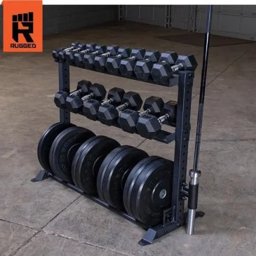 Rugged Combination Weight Plate Dumbbell Rack pas cher - Nutriwellness