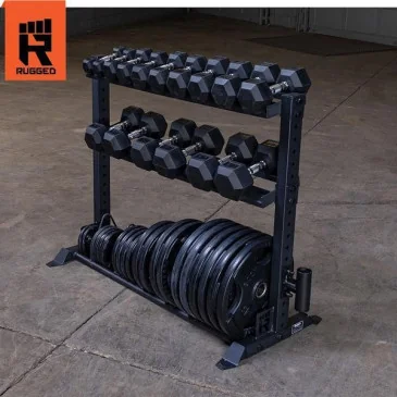 Rugged Combination Weight Plate Dumbbell Rack pas cher - Nutriwellness