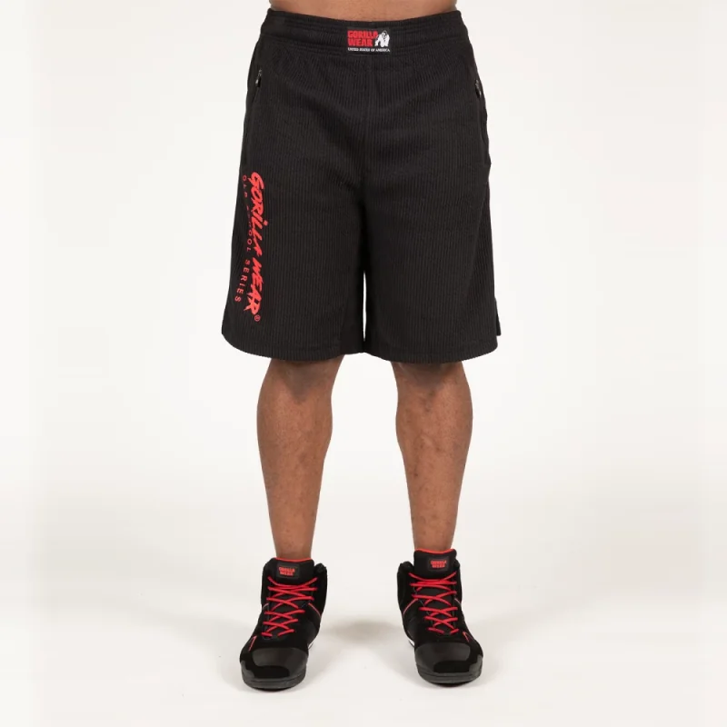 Augustine Old School Shorts (Black/Red) - Gorilla Wear