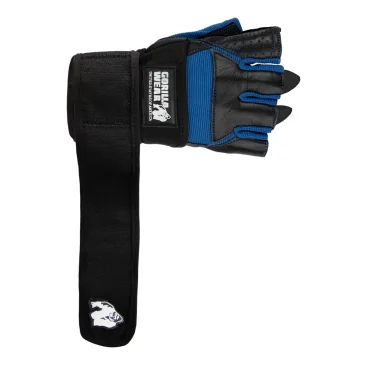Dallas Wrist Wrap Gloves Black/Blue de Gorilla Wear - Nutriwellness