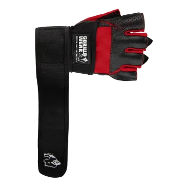 Dallas Wrist Wrap Gloves Black/Red de Gorilla Wear - Nutriwellness