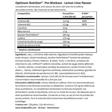 Gold Standard Pre-Workout 60 ml - Optimum Nutrition