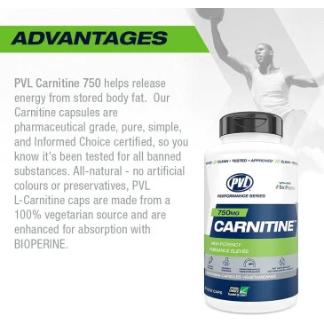 Carnitine (90 vcaps) de PVL pas cher - Nutriwellness