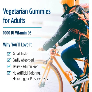 Vitamin D3 Gummies - 1000 IU Wild Berry 120 gummies Nordic Naturals