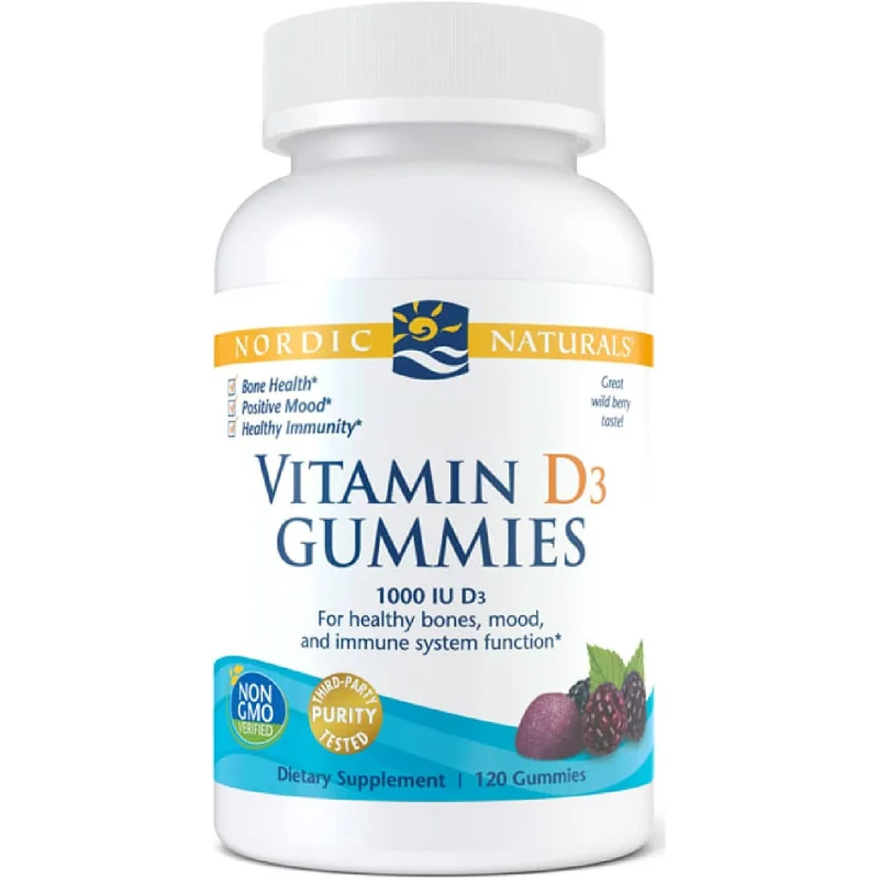 Vitamin D3 Gummies - 1000 IU Wild Berry - 120 gummies - Nordic Naturals Vitamin D3 Gummies - 1000 IU Wild Berry - 120 gummies - Nordic Naturals
